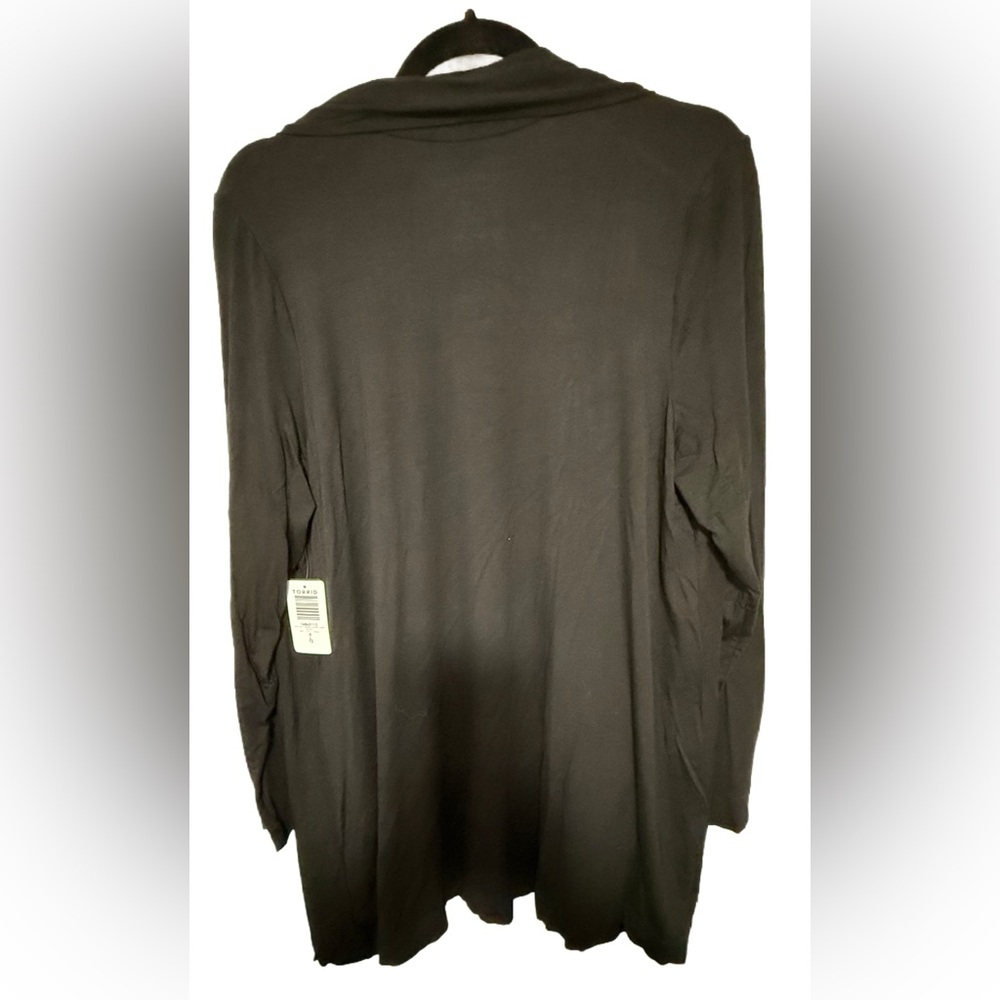 NWT Torrid Super Soft Cardigan Straight Front, Size 0 (L/12), Black - Picture 8 of 10